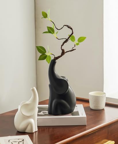 Lovely Elephant Sculpture with Flower Home Decor