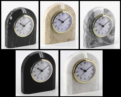 KhanImports Beige Marble Urn Clock 1 Cubic Inch