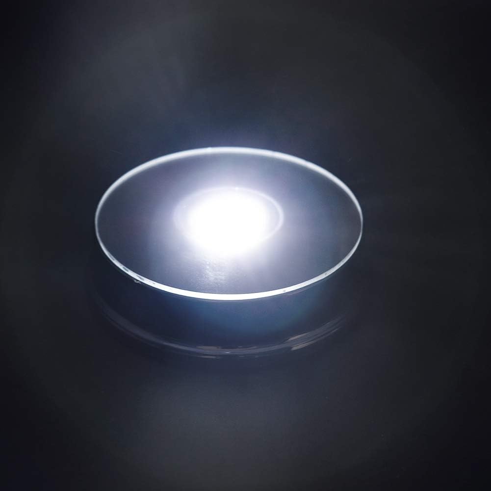 LED Black Display Base with White Light Stand - 3 AAA Battery Powered Pedestal