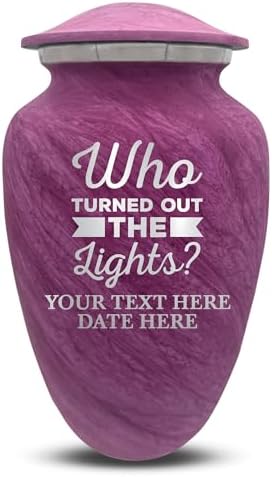 Custom Large Cremation Urn with Funny Design and Name - 200 Cubic Inch Pink