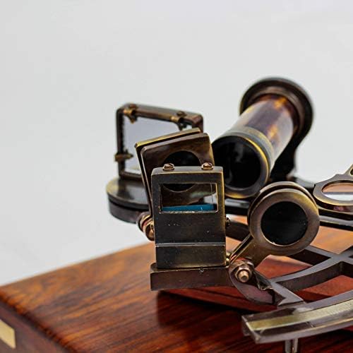 Brass Sextant with Rosewood Box - Decorative Nautical Tool
