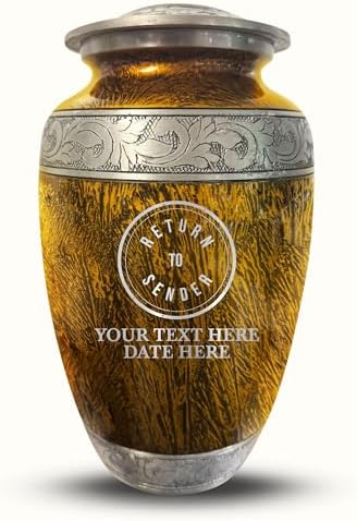 Personalized Large Adult Cremation Urn - Custom Engraved with Name Office Humor RTS Circle Design