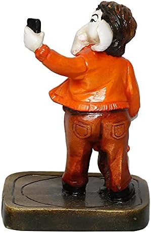 Handcrafted Polyresin Lord Ganesha Selfie Idol Decor Showpiece