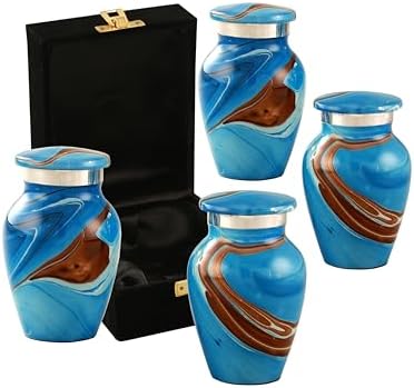 Ocean Tides Keepsake Urns Set of 4 Blue Design 5