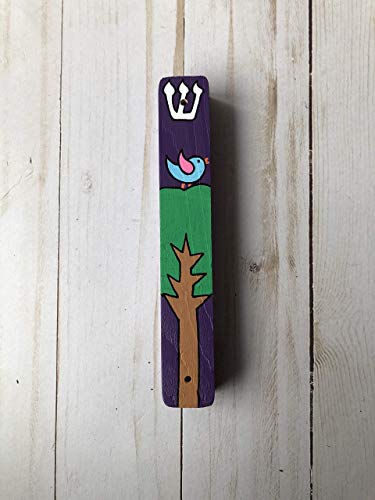 Lea Joelle Bird and Tree Mezuzah Gift for Baby Naming