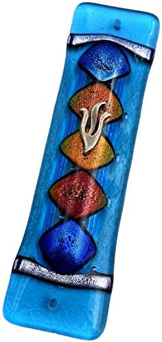 Five Diamonds Mezuzah - Art Glass Gift Box with Non Kosher Scroll Included Hand Made in The USA