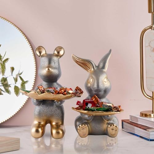 Iconic E Craft Set of Two Decorative Rabbit Statues