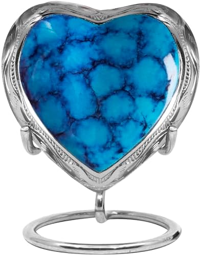 Trupoint Memorials Small Blue Urn with Stand