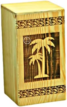 A-F Luxury Handmade Palm Tree Urn - 220 Cubic Inch Natural Wood