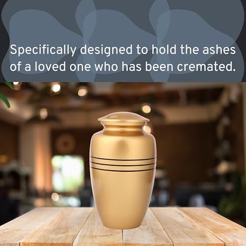 11 Inch Gold Black Cremation Urn for Adult