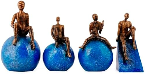 Heritage Handicraft Resin Man Sitting Ball Figurine Set of 4