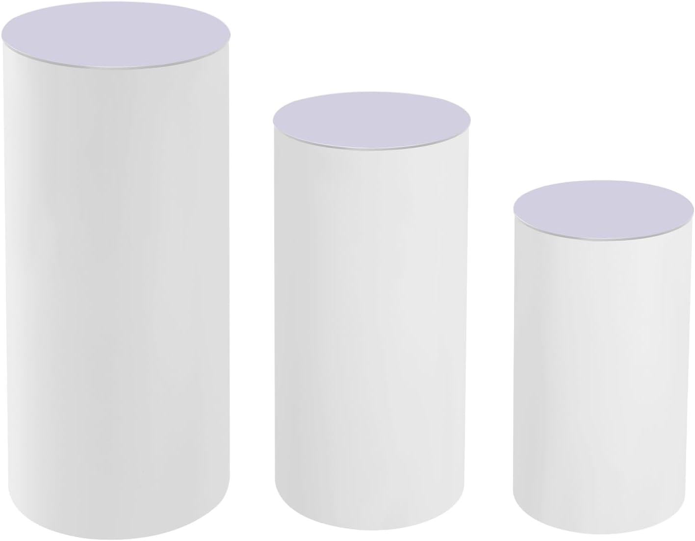 3Pcs Cylinder Pedestal Stands for Wedding Party Decor