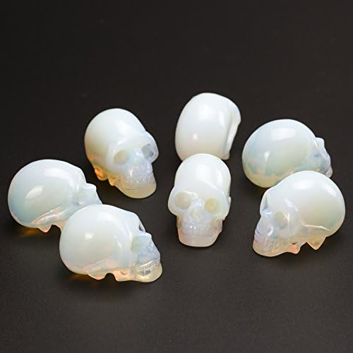 20 Inch Natural Carved Skull Crystal Reiki Healing Stone Statue
