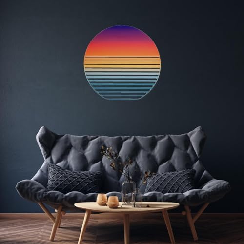 NEODECO Sunset on Sea Metal Wall Art - Large 3D Sculpture