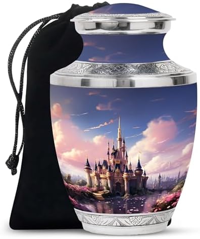 The Castle By The Blooming River Cremation Urn 10 Inch Adult Size
