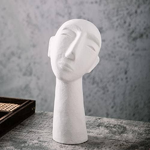 Abstract Ceramic Head Sculpture 14 Inch Modern Home Decor