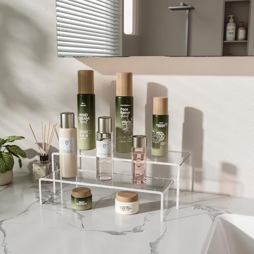 5 Pcs Acrylic Display Risers for Perfume and Collectibles