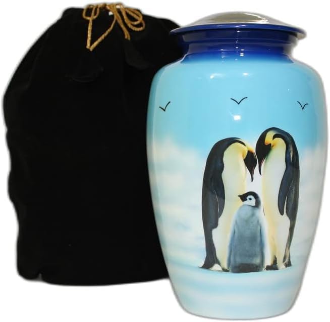 S H Metals Cremation Urns for Human Ashes - Penguins Decorative Urns
