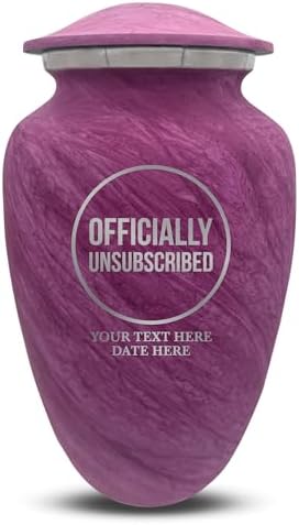 Custom Large Cremation Urn with Funny Design and Name - Pink