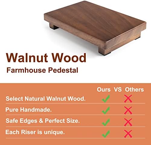 Wooden Pedestal Stand with Rubber Pads Decorative Soap Tray for Farmhouse Style Home Decor