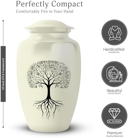 Tree Of Life Urns For Human Ashes - 10 Inch Large Cremation Urn With Velvet Bag