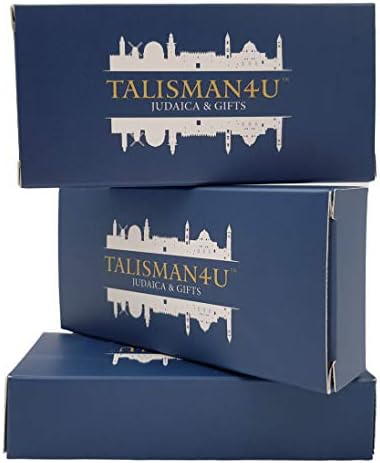 Talisman4u Ten Commandments Mezuzah Scroll Silver Tone Blue Enamel 35 Inch