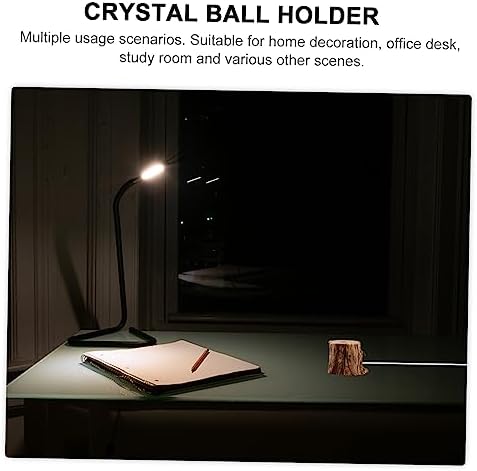 Wooden Stump Crystal Ball Stand with USB Charging LED Night Light Holder for Displaying Art Objects and Decor