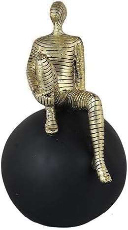 Thinking Lady on Ball Showpiece Multicolor 9 Inches