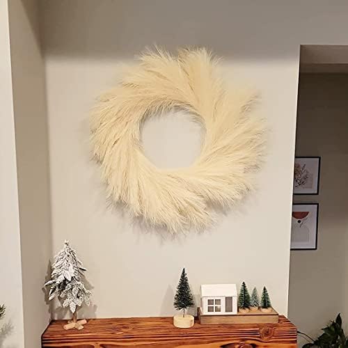 Hananona Artificial Pampas Grass Wreath 26 Beige