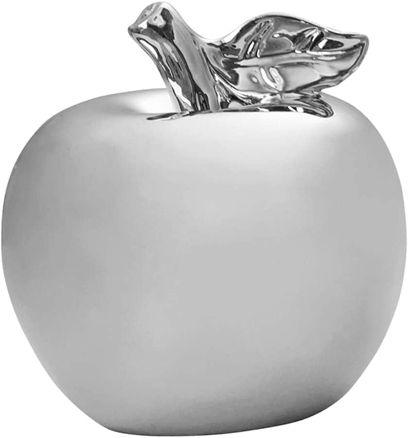 Ceramic Apple Ornament Silver Figurine Home Decor