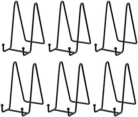 Iron Plate Easel Stand for Display - 6 Inch Black 6 Pack
