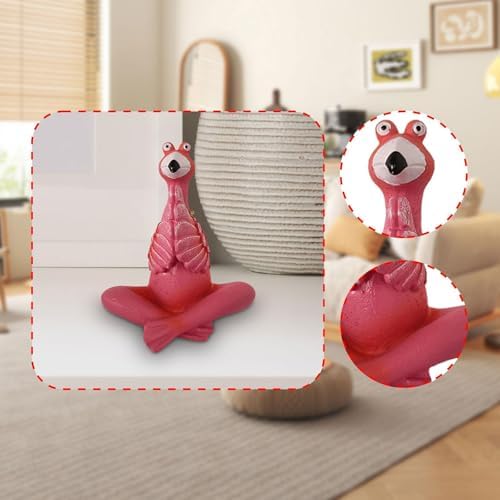 Fenteer Flamingo Figurine Garden Decor Sculpture