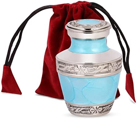Small Urns for Human Ashes Ocean Blue Keepsake Urn Set