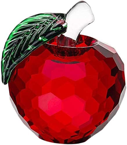 Crystal Apple Figurine Red Home Decor Sculpture
