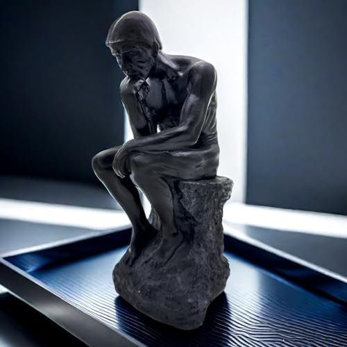 Resin Thinker Statue Sculpture for Home Office Decor