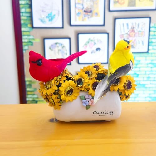 3pcs Artificial Birds for Home Garden Christmas Decor