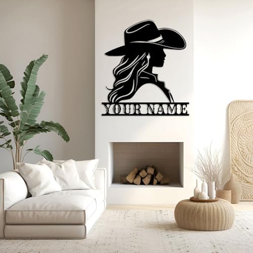 Custom Cowgirl Riding Horse Metal Wall Art
