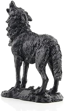 Black Howling Wolf Statue Home Decor Figurine