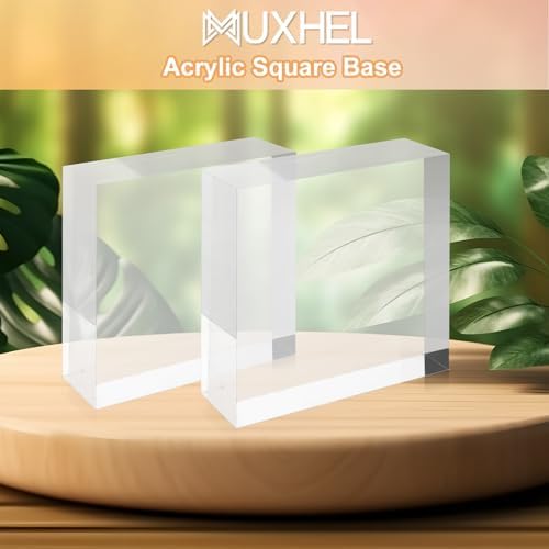 6 Pcs Clear Acrylic Display Blocks 3x3x1 Inch