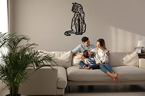 DEKADRON Metal Wall Decor Geometric Cat Art