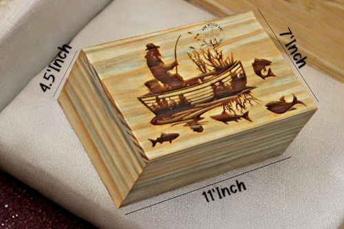 Fisherman Urn for Human Ashes Handmade Wood 250 LBS
