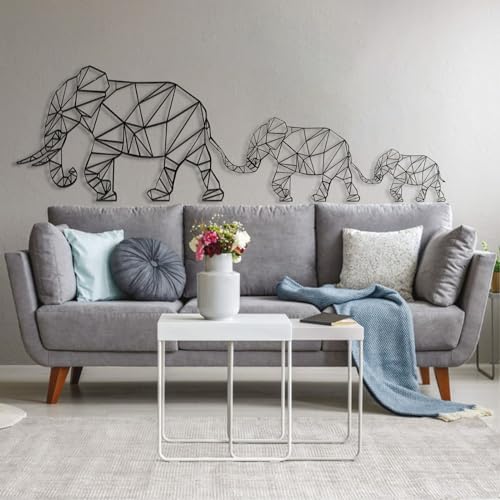 Cadeali Elephant Metal Wall Art - 30 W x 10 H
