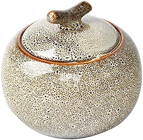 Small Cremation Urns for Human Ashes Decorative Storage Jar Funeral Urns Ceramic Moisture Proof Seal Gray 11Cm12Cm