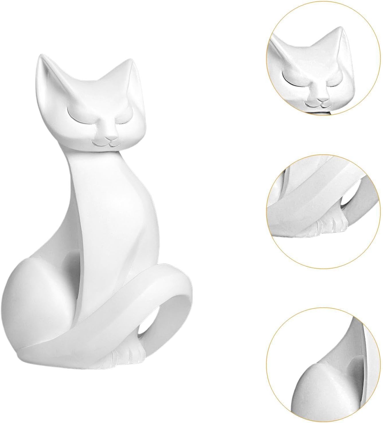 Cat Sculpture Resin Craft Figurine Decor for Home Office Bedroom
