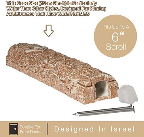 AS Mezuzot Mezuzah Case in Western Wall Design Waterproof Judaica Door Mezuza 7 Inches
