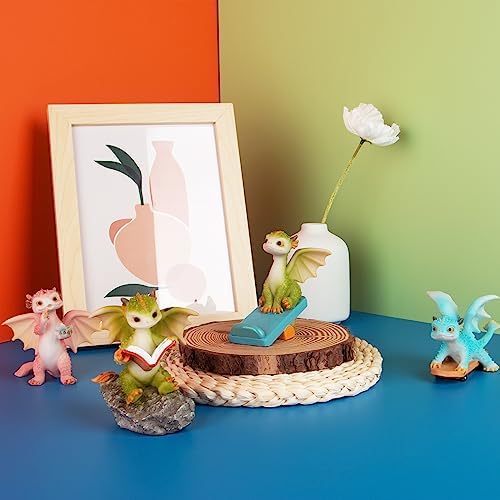 Mini Dragon Figurine Resin Home Decor Cute Garden Statue