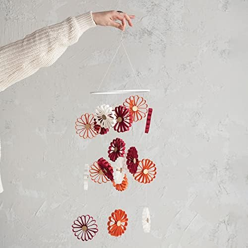 Creative Co-Op 9 Inch Round x 33 Inch H Handmade Recycled Paper Flower Mobile