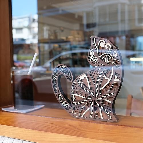 INSOVITA Small Wooden Cat Wall Decor