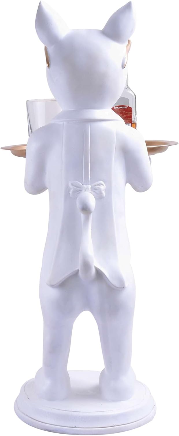 Cool Dog Statue with Plate for Home Decor