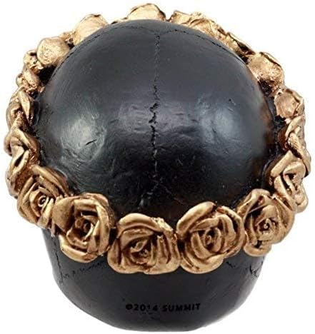 Ebros Gift Day of The Dead Copper Rose Black Skull Figurine 425 Inch